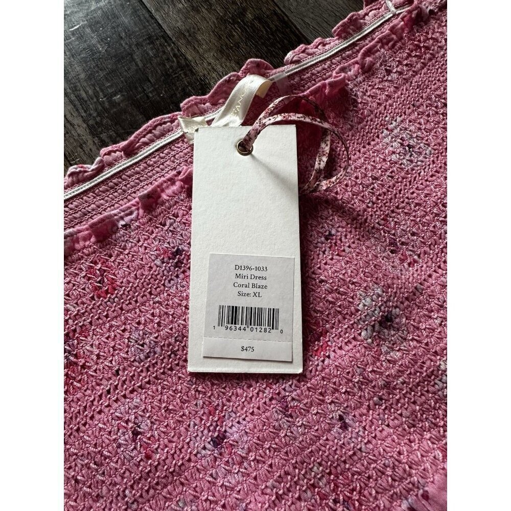 LoveShackFancy NWT Miri Dress in Coral Blaze Long Sleeve Midi Size XL - Picture 5 of 9